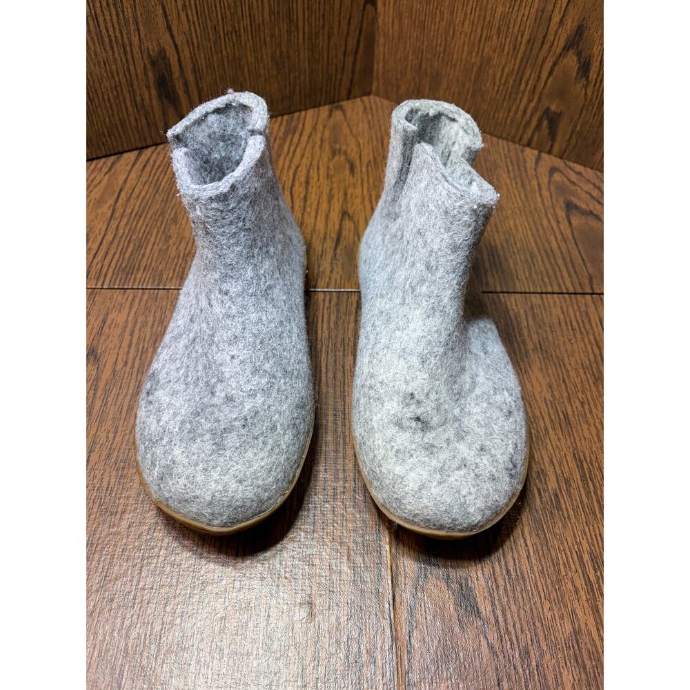 Glerups Unisex Gray Wool Boot Slipper with Honey Rubber Sole Size 37 - Picture 11 of 13